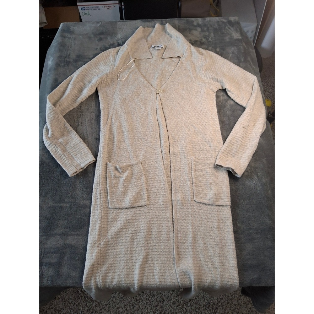 William Rast Womens Oatmeal Beige Longline Button Front Cardigan Sweater Size M